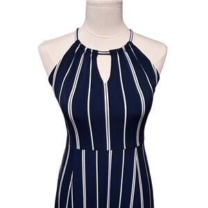 Candies Maxi Dress Women's Blue w/White Stripes Small